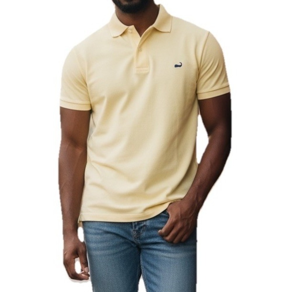 Yellow Polo Shirt Mens Small Short Sleeve Cuffys Cape Cod Cotton Vacation